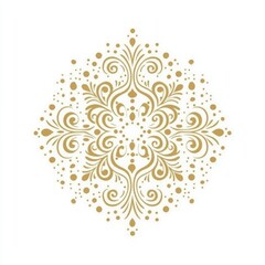 A sophisticated decorative frame combining modern elegance with Eastern aesthetics, featuring a floral golden border and a space for text, ideal for lace decorations on invitations and greeting