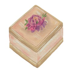 Cake. Floral Cake: A square layered cake with soft colors and a floral decoration on top. Ideal for vintage, elegant, or celebration-themed designs.