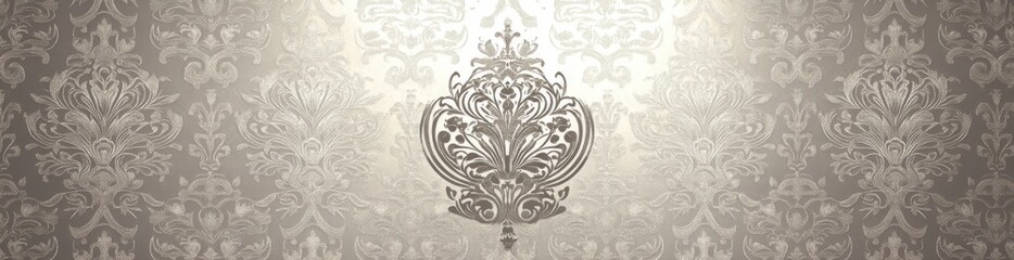 Seamless geometric floral designs with a contemporary white and gray backdrop, enhanced by damask graphic elements.