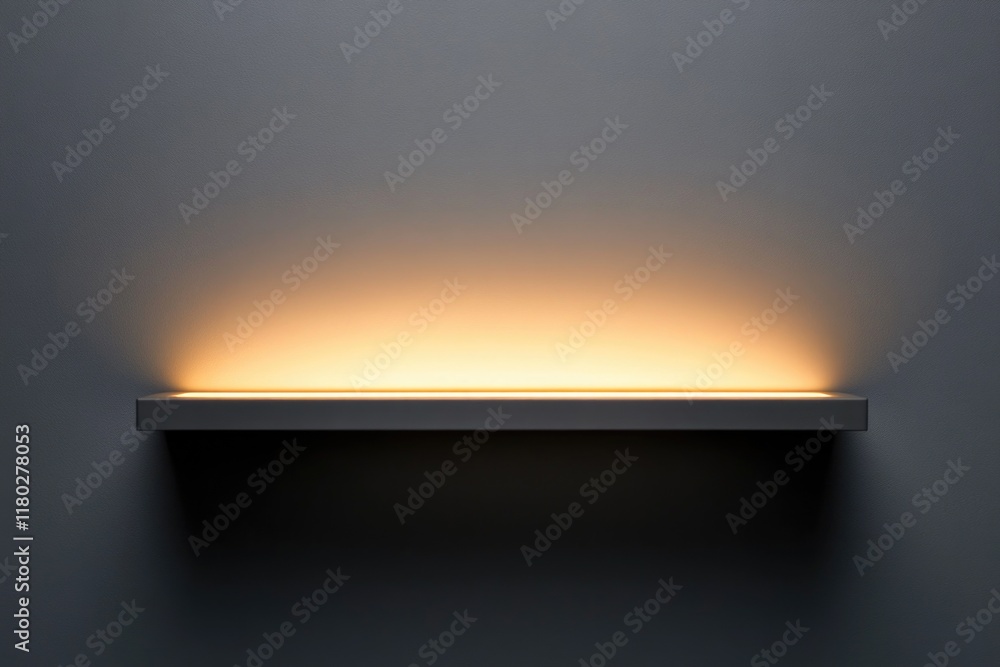 Aufkleber A simple shelf with a light source on top