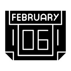 Obraz premium 6 February Vector Icon Design