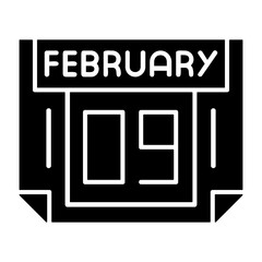 9  February Vector Icon Design