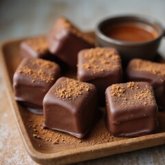 Chocolate Cubes with Cocoa Dusting