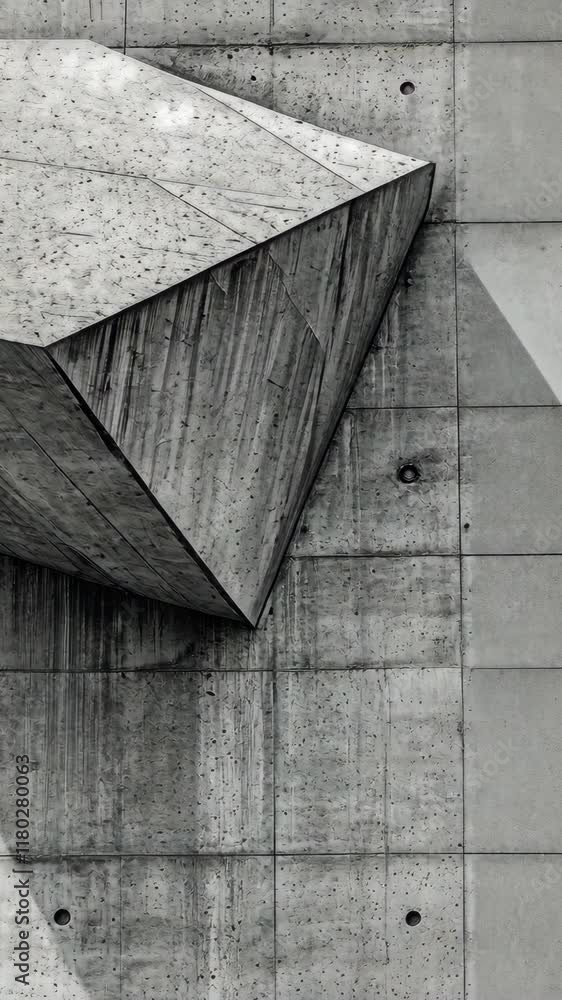 Aufkleber abstract concrete structure with geometric design and strong shadows in urban environment