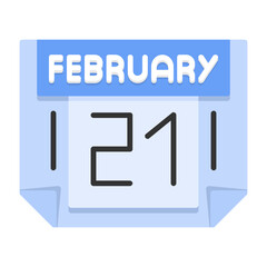21 February Vector Icon Design