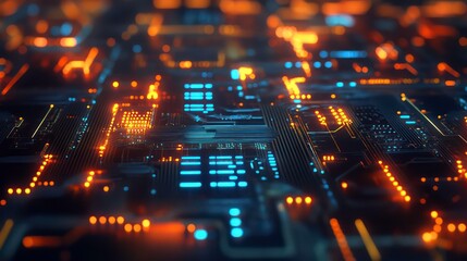 Digital Bitcoin with glowing circuits, representing modern cryptocurrency trends