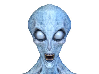 男性エイリアンの顔　3DCGレンダリング