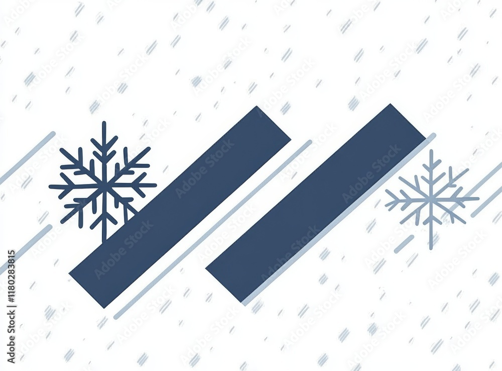 Poster the design includes an abstract geometric pattern with lines and snowflakes on a seamless modern bac