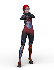 Obraz premium サイバーウーマン 3DCGレンダリング