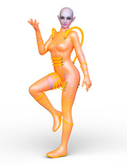 女性エイリアン　3DCGレンダリング