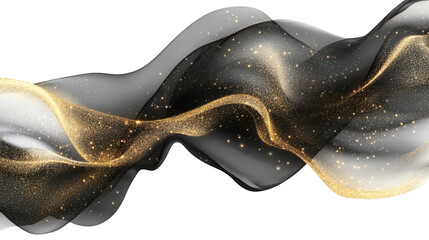 Obraz premium Gold-black abstract graphical background isolated on white background