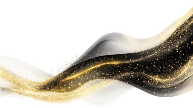 Gold-black abstract graphical background isolated on white background