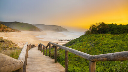Fototapeta premium beautiful summer beach at the algarve coast in portugal