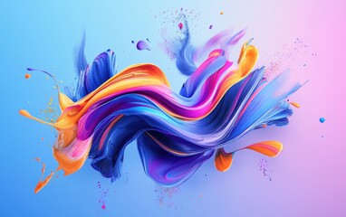 Obraz premium A vibrant abstract background with colorful brushstrokes and splashes of paint, creating a dynamic and artistic vibe