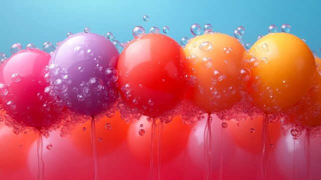 Bubbles floating among colorful hues