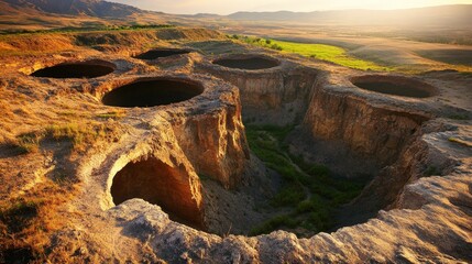 Ancient Craters in the Desert Landscape