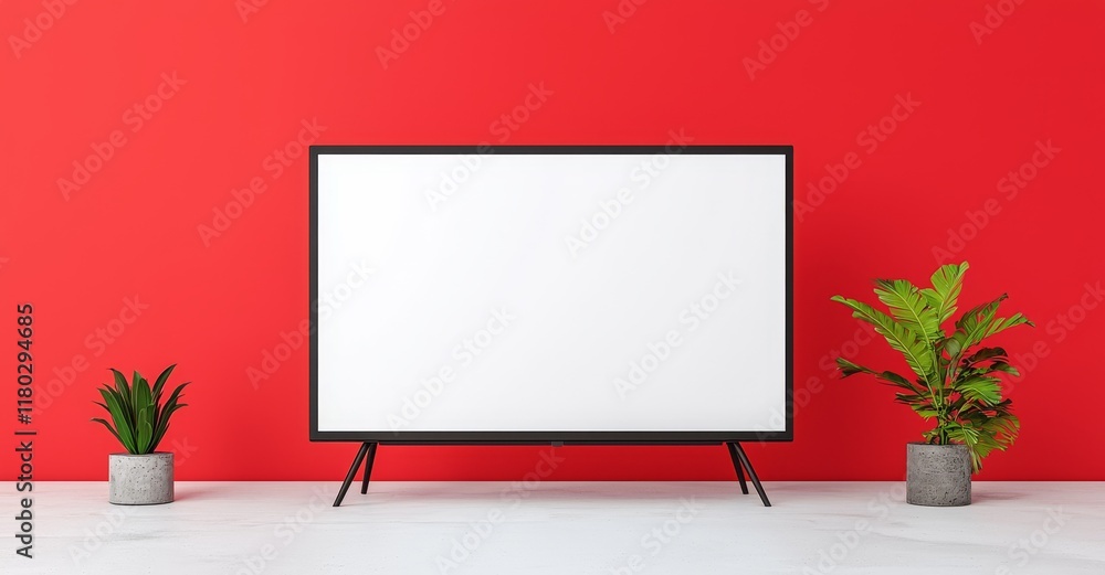 Aufkleber a realistic 3d visualization of a theatrical tv show virtual studio set with an unoccupied monitor s