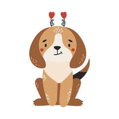 Love dog animal isolated, valentines animal, kids illustration