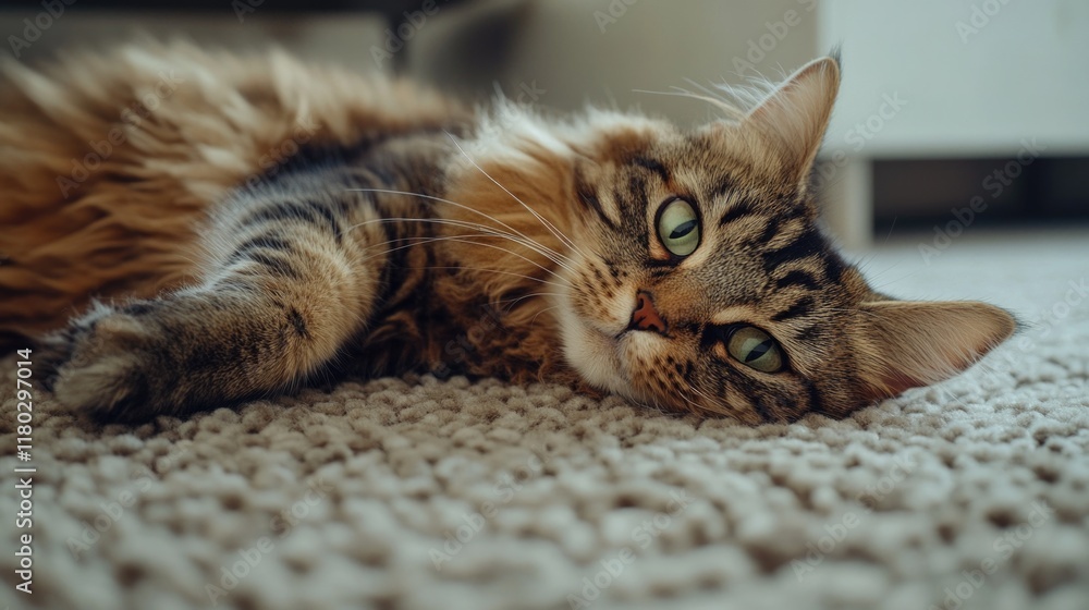 Aufkleber a calm cat resting on the floor with its eyes closed