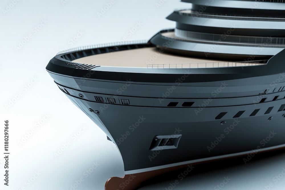 Poster a small scale model of a cruise ship placed on a plain white surface