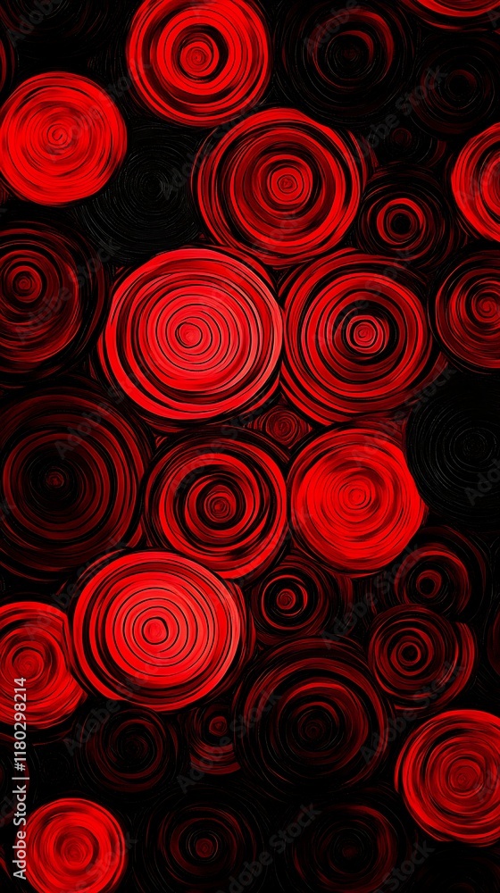 Poster a modern geometric background featuring black and red circular patterns with a stylish and minimalis
