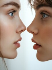 Two Women Facing Each Other