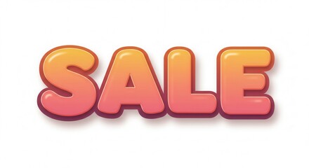 Bold vibrant "sale" text illustration against clean white background