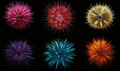 Colorful fireworks in the night sky