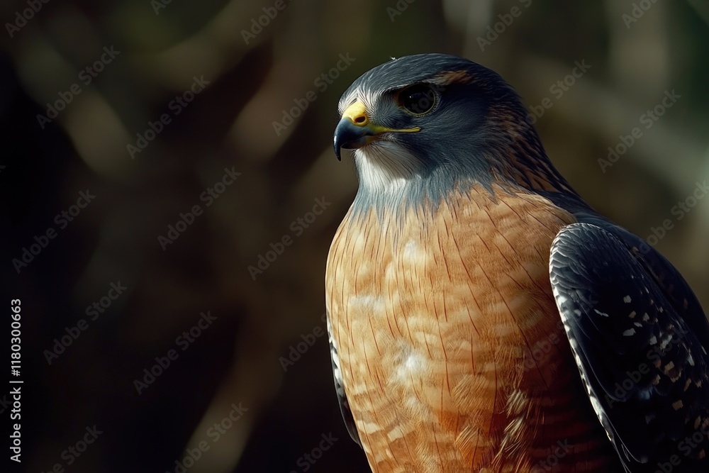 Poster A close-up image of a bird of prey's face, highlighting its distinctive features