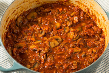 Homemade Mushroom Sausage Ragu Pasta Sauce