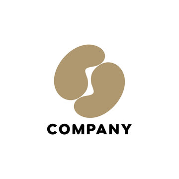 abstract rounded Peanut yin yang logo design editable vector brand identity corporates image 