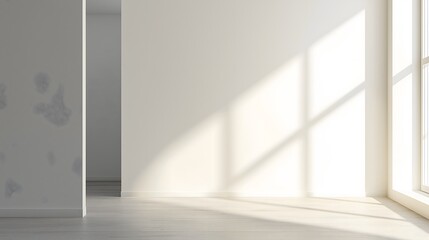Minimalist Interior with Soft Sunlit Shadows