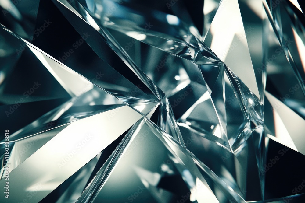 Poster A close-up view of a diamond-shaped object with intricate details and sparkle