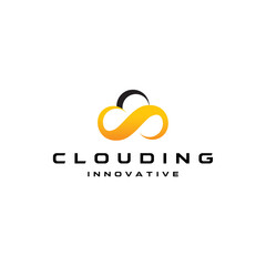Cloud innovative infinity logo design editable vector brand identity corporates image 