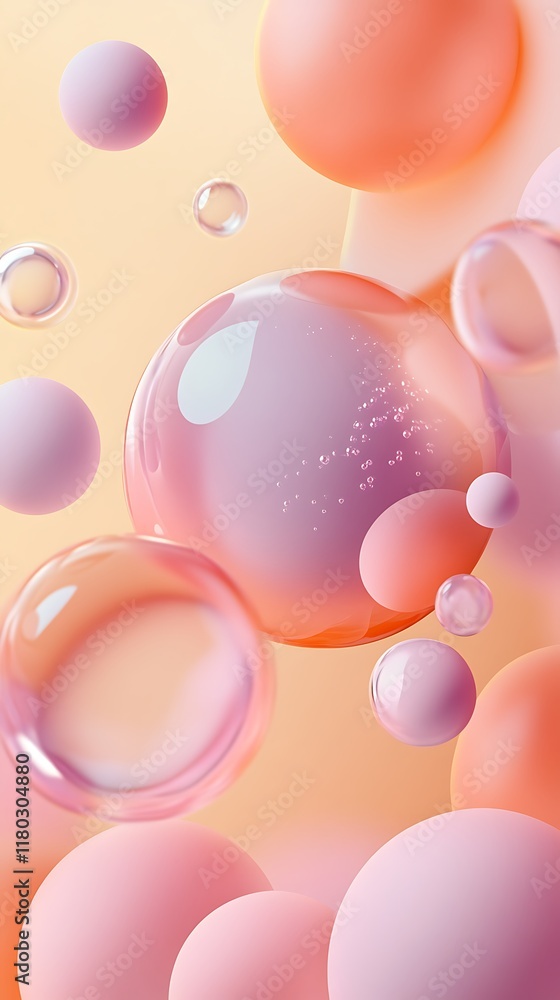 Poster a vibrant geometric background with soft pink and orange circular patterns creating an artistic and 
