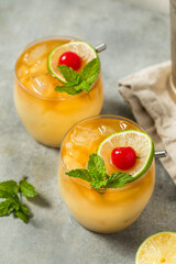 Cold Boozy Tropical Mai Tai Cocktail