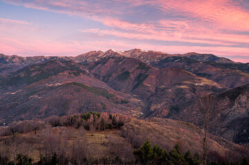 Naklejka premium Magic sunrsie at the Massif of Canigou