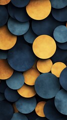 Elegant Black Geometric Background with Golden Circular Patterns for a Sophisticated Design.