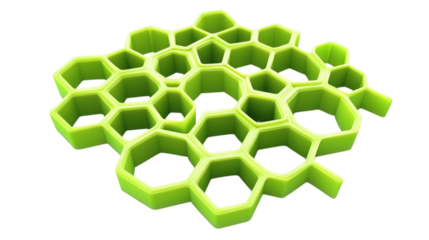Green colorful honeycomb hexagon background isolated on white background