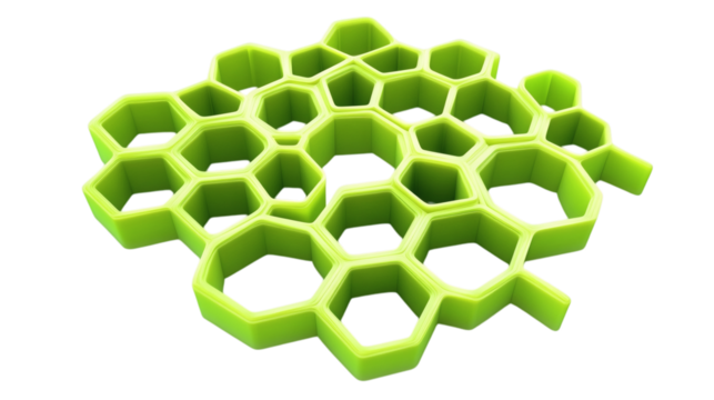Green colorful honeycomb hexagon background isolated on white background