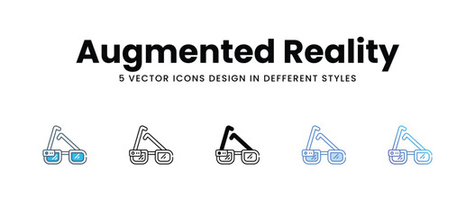 Augmented Reality icons different style vector stock illustration