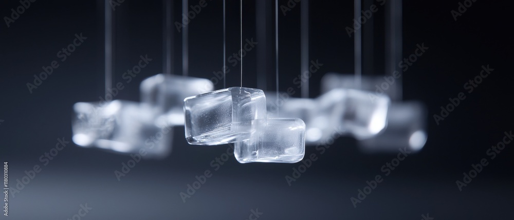 Aufkleber a series of ice cubes hanging from a string