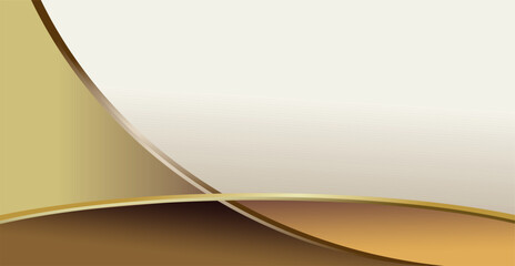 composition of empty space, curved lines and geometric abstract fields with gradations of gold, brown and black as background inspiration for visual communication design