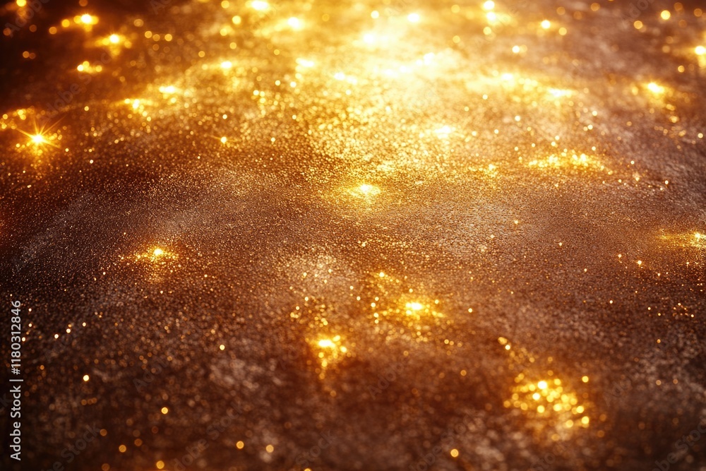 Poster A close-up view of a shiny surface with reflections and light refractions
