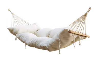 Comfortable Hammock Pillow for Relaxation Isolated on White Background