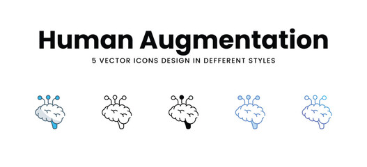 Human Augmentation icons different style vector stock illustration