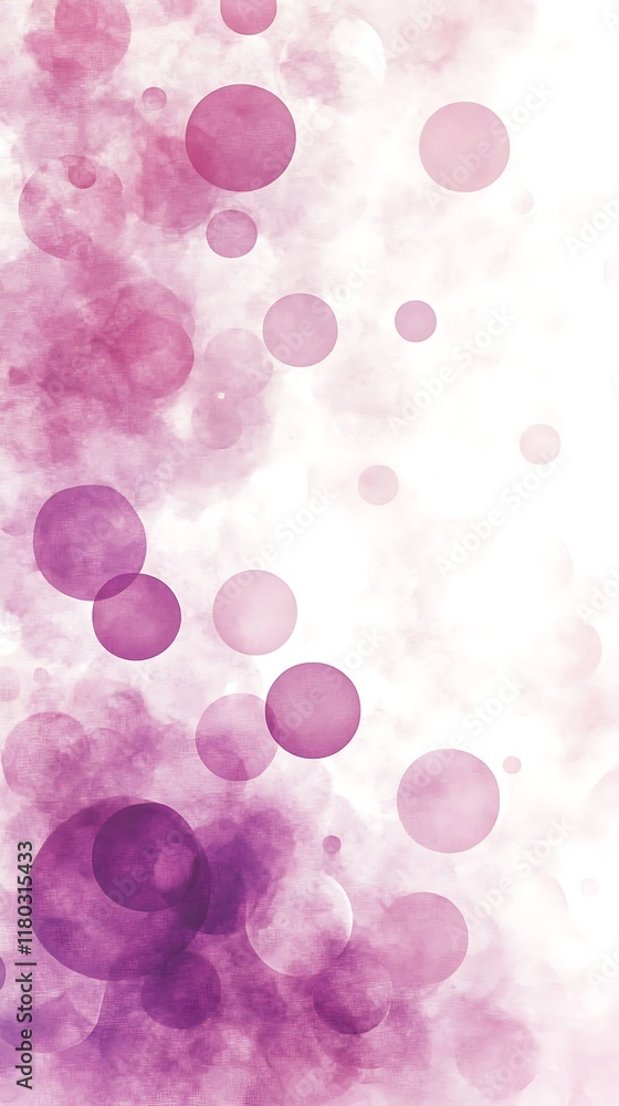 Poster white background with purple circular geometric patterns in modern design