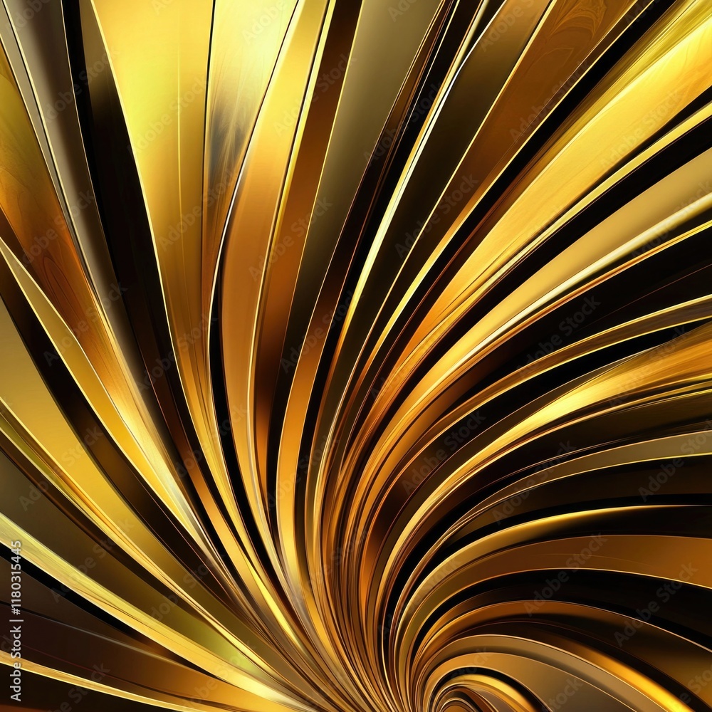 Poster a geometric design featuring a golden spiral on a dark background, suitable for use in abstract art 
