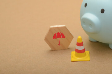 Caution: Safeguard Your Savings – Financial Preparedness Symbolized by a Piggy Bank and Warning...