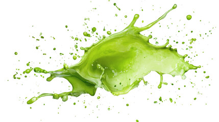 Green watercolor splash isolated on white or transparent background